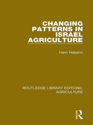 cover image of Changing Patterns in Israel Agriculture